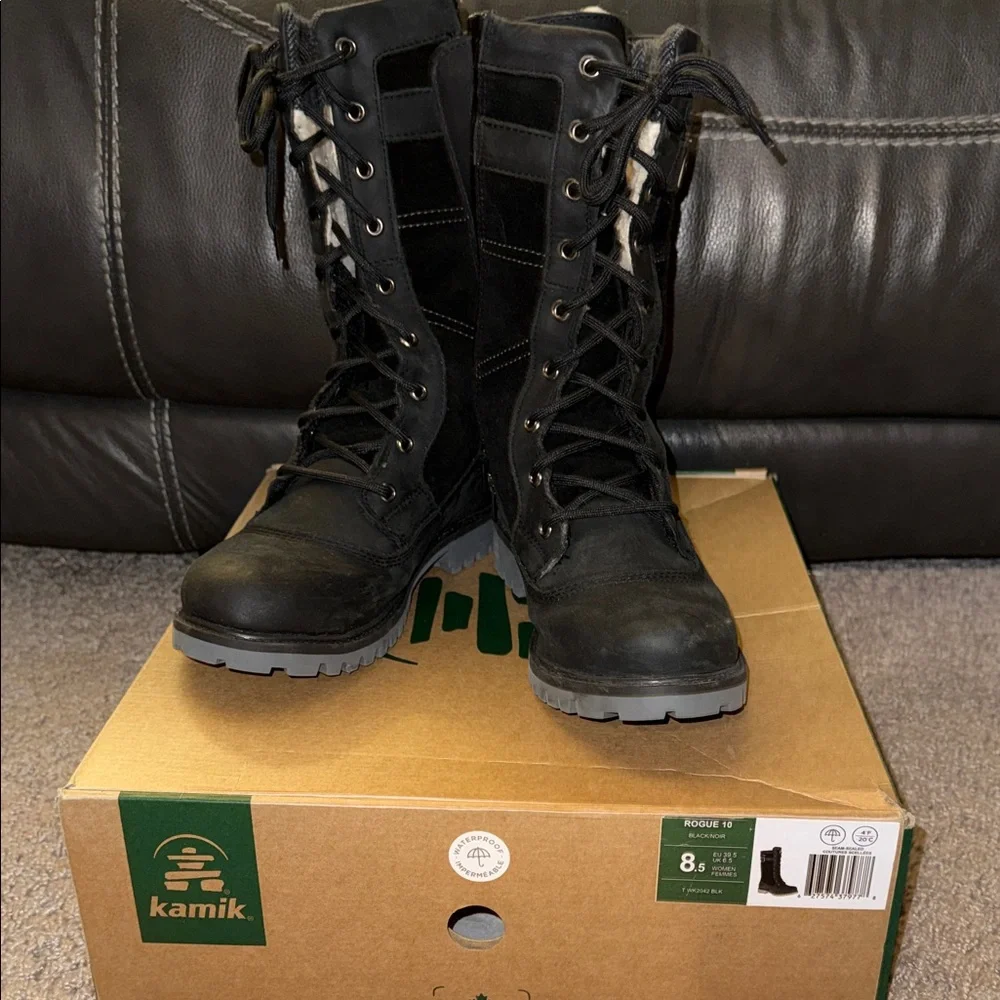 Kamik Women's Rogue 10 Black Combat Boots - Size 8.5 - Picture 1 of 6